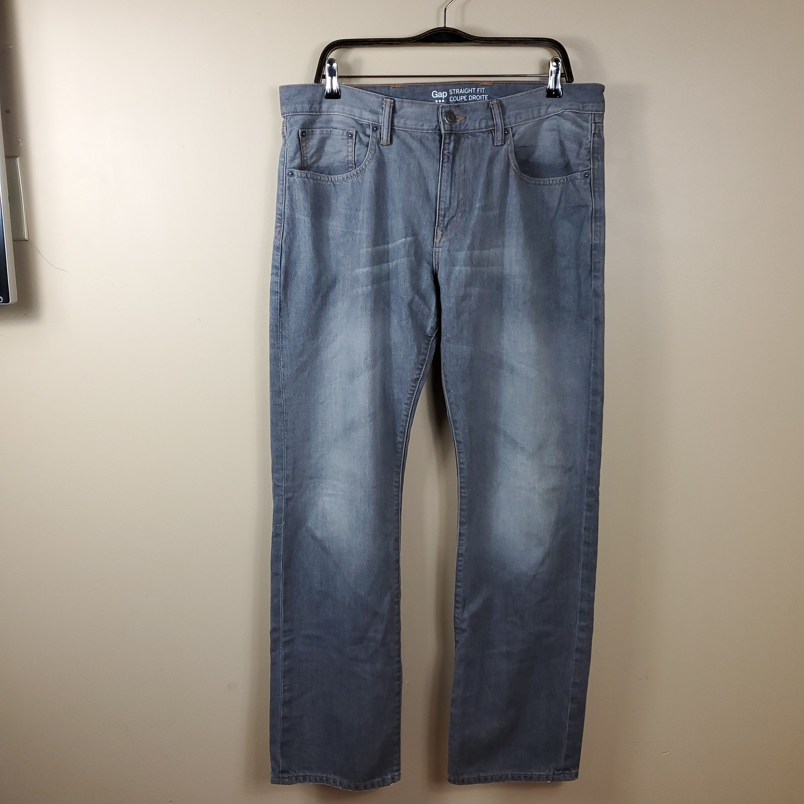 Gap Gray Wash Straight Fit Jeans Size 36x34